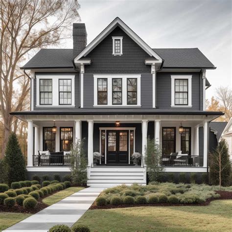 grey houses with dark trim